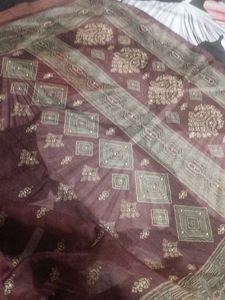 Brown Beautiful Dupatta ( Like Dress Material)