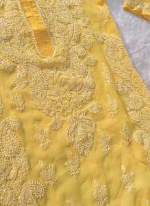 💛Lucknowi Work With Gota Patti Chikankari Kurta