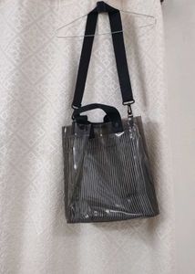 Transparent & Striped Bag: Monsoon Essential