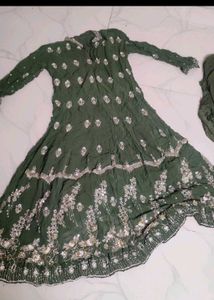 Green Embellished Kurta Set