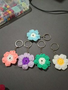 Crochet Flower Keychains
