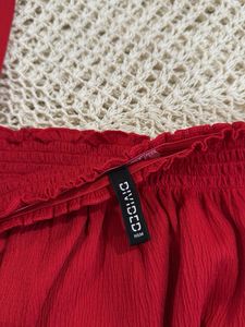 Red Off-Shoulder Top