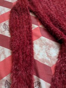 🍓Brick Red Woolen Fuzzy Sweater Dress🍓