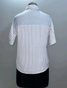 Striped Shirt with Scarf