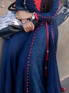 Elegant Navy &amp; Red Kurti