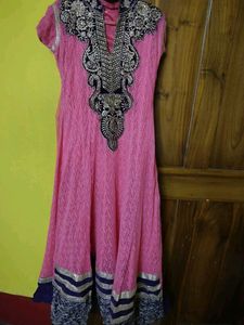 Pink Embellished Anarkali Dress Witj Duppata