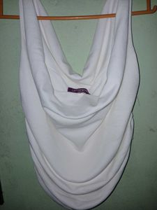 Uptown White Cowl Neck Top
