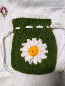 Crochet Drawstring Pouch