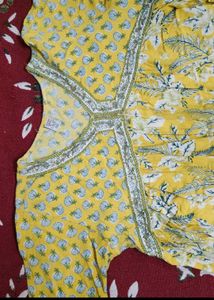 Yellow Printed Kurta Set
