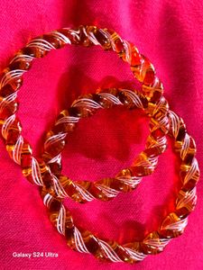 spiral dual tone bangles