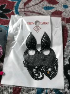 Fashion Earrings: Jhumka &amp; Black Dangle