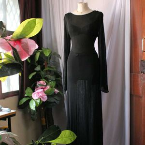 Zara Elegant Black Maxi Dress