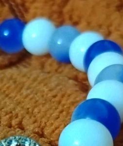 Blue &amp; White Beaded Bracelet