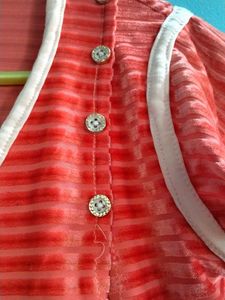 Striped Tunic Top/ Velvet Knot Style Top