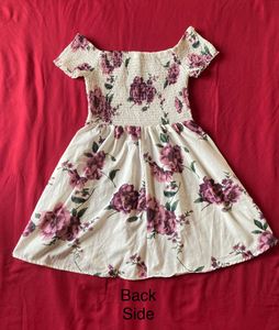 Off Shoulder Floral Printed Dress
