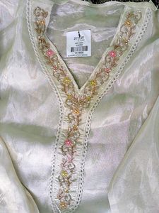 Elegant Floral Embroidered suit Set Silk Simmer