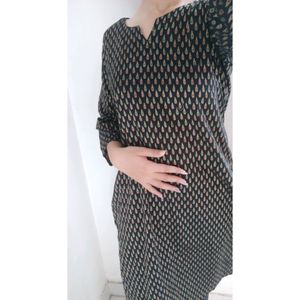 Black Kurti With Multicolor Touch