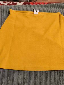 Mustard Knot Mini Skirt