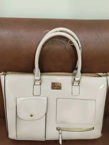 Ivory Patent Stylish Laptop /Tote Bag