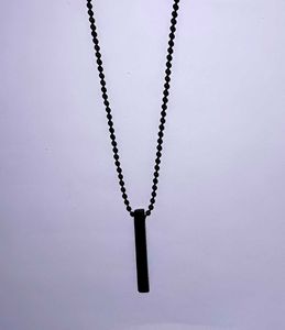 Black Bar Pendant Locket Chain