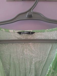 Green Floral V-Neck Dress