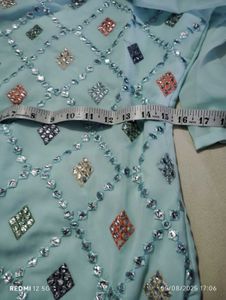 Light Blue Embellished Kurti
