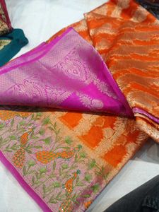 Elegant Orange &amp; Pink Saree