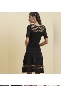 Label Ritu Kumar Black TexturedLace Dress