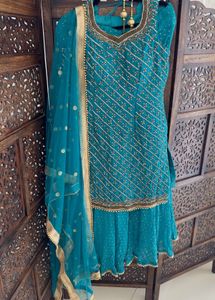 Brand New Designer Embroidered kurta Lehenga Set