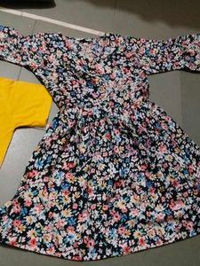 Combo Of Yellow Tshirt And Frock ✨🌝🎀