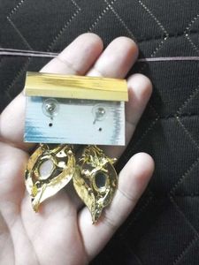 Sparkling Gold &amp; Rhinestone Drop Earrings