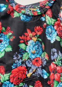 Black Floral Print Kurta 2