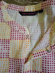 Rangmanch XL A-Line Linen Kurta And Inaya Palazzo