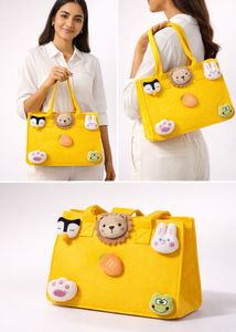Fun Animal Applique Tote Bag