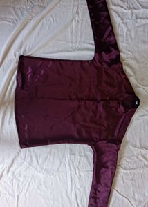 Burgundy Satin Top