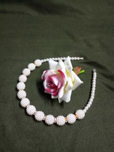 Pearl Headpand And Rose