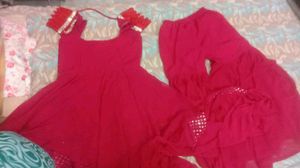 Red Embroidered Kurta Set