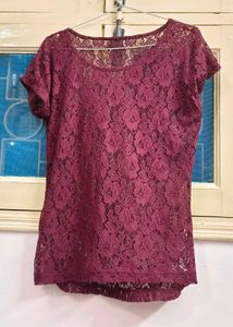Maroon Lace Top❤️