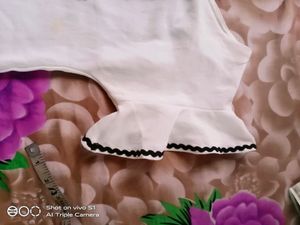 One Side Off Shoulder  White Top