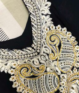 Women Black Thread Motif Embroidery Georgette Suit