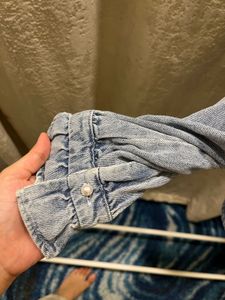 Denim Floral Blouse