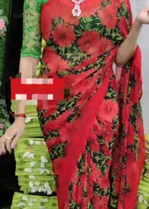 Elegant Floral Print Saree