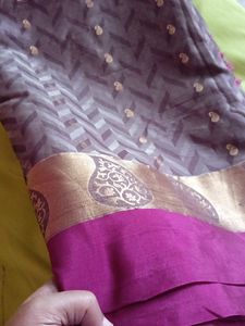 Burgady&amp;Mauve Rich Saree(Fresh Piece)