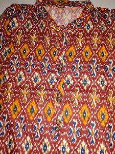 Brown Printed Kurta