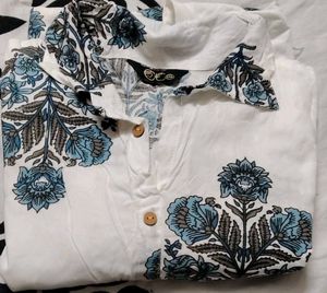 New Floral Print White Top