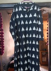 Boho Print Long Sleeve Kurta Dress