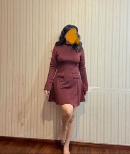 Burgundy Fit & Flare Dress