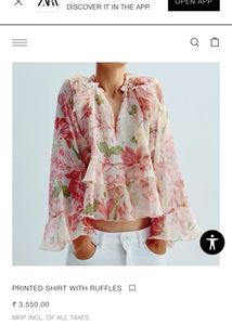 Zara Floral Ruffle Blouse