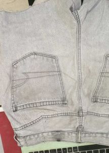 Distressed Denim Grey Shorts