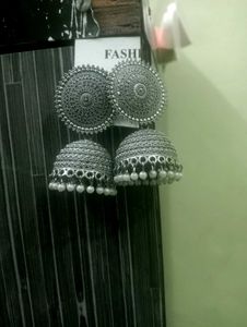 Silver Jhumka Earrings
